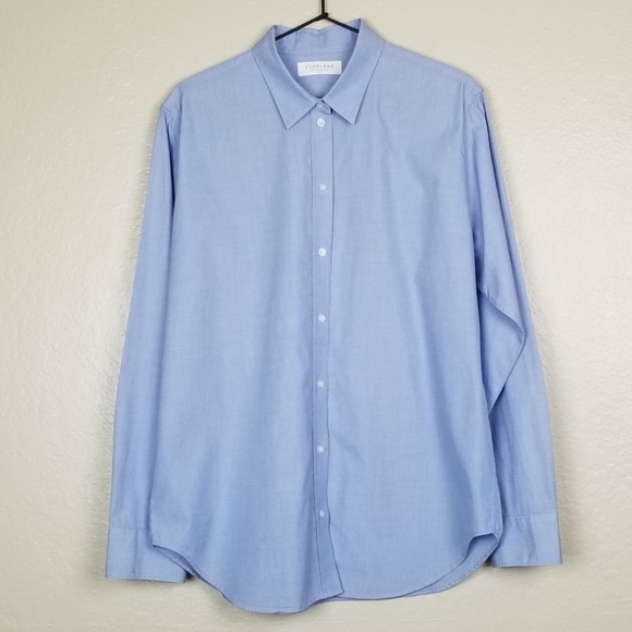 Everlane Tops - Everlane Blue Button Up Cotton Top Collared 12